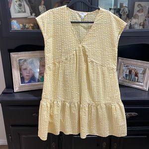 Yellow seersucker dress